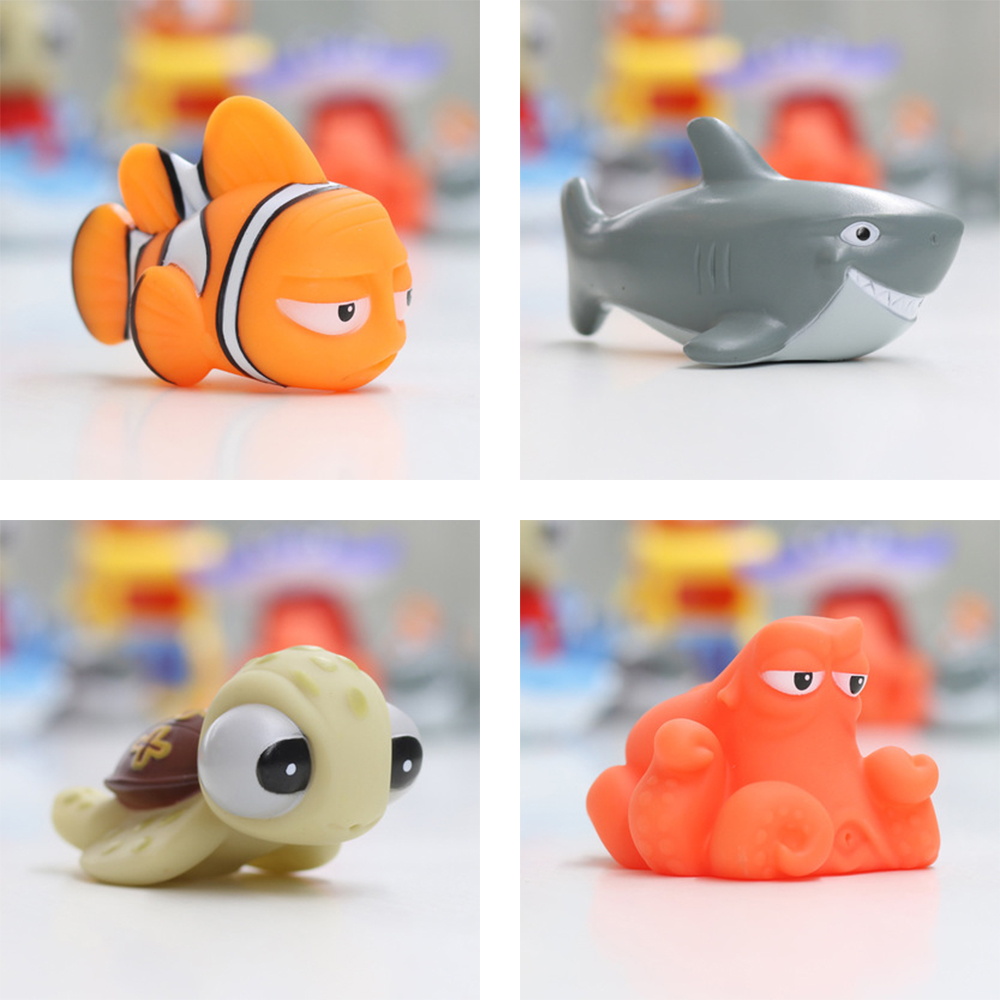 Buscando a Nemo, juguetes para el baño de bebé, divertidos flotadores de goma suave, juguetes para apretar con agua en aerosol, juguetes para el baño, animales para niños