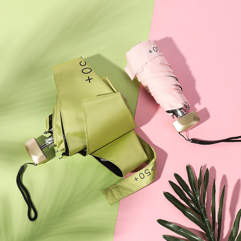 Mini paraguas de bolsillo para lluvia, sombrilla plegable de vinilo con protección ultravioleta UV, parasol de bolsillo, cápsula, 55% de descuento, 1 ud.