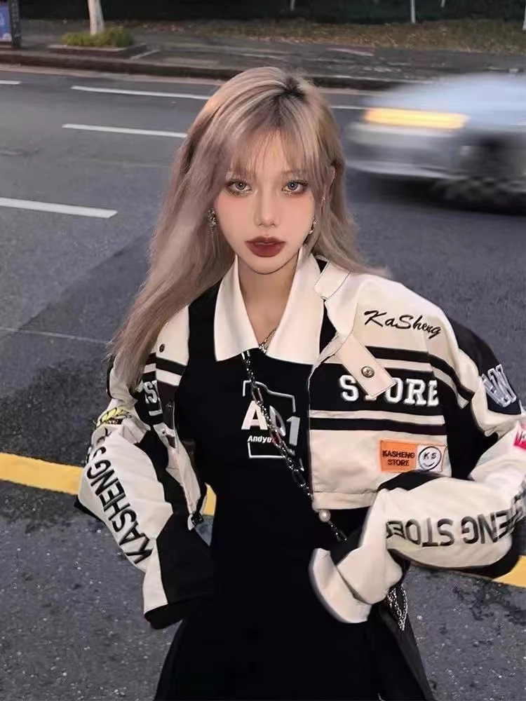 Retro Abnehmbare Strickjacke Langarm O Neck Jacken Casual Paar Jacken Mäntel Männer Frauen Racing Anzug YK2