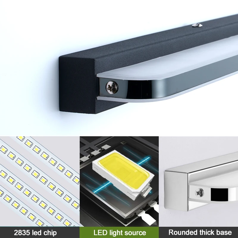 Specchio a LED impermeabile 9W 12W luce anteriore AC220V parete bagno Liviling Room camera da letto trucco lampada da parete a LED