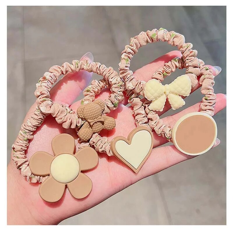 10 PCS Women's Hair Ring Set Hair Accessories High Elasticity Leather Band Simple Temperament High Ponytail Durability New Style