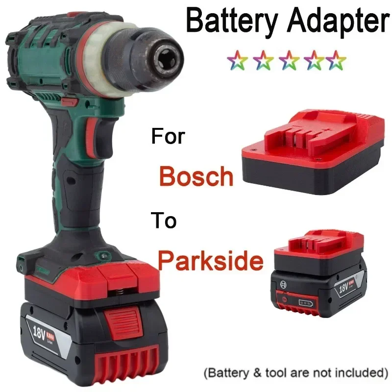 Convertidor adaptador de batería para batería de litio Bosch de 18 V a herramientas eléctricas Lidl Parkside X20V (no incluye herramientas ni batería)