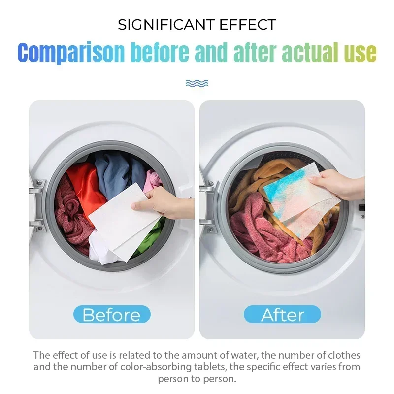 50pcs Washing Machine Use Mixed Dyeing Proof Color Absorption Sheet Anti Dyed Cloth Laundry Papers Color Catcher Grabber Cloth