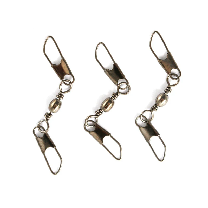 50 Uds rodamiento de bolas barril giratorio anillo sólido doble un enclavamiento Snap conector de Pesca con Pin accesorios de Pesca Pesca