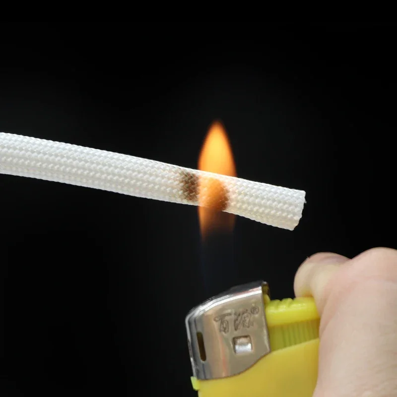 1/5 メートル ID 1 ミリメートル〜 40 ミリメートル編組グラスファイバースリーブ 600 ℃高温化学ガラス繊維チューブグラスファイバースリーブ