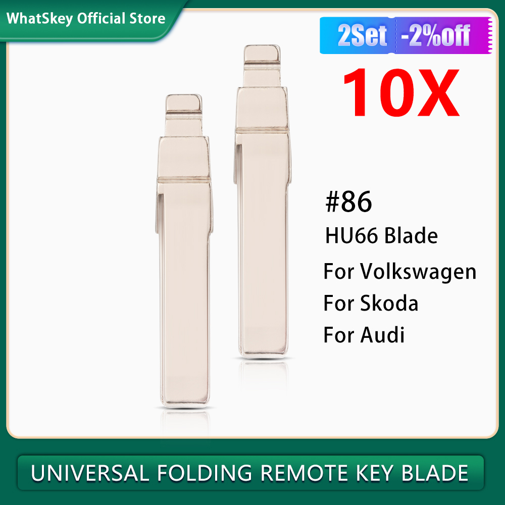 10 Cái/lốc Ban Đầu Đứng Thứ 86 HU66 KD Từ Xa Gấp Lật Chìa Khóa Xe Ô Tô Lưỡi Dao Xe Volkswagen VW Passat B5 Bora Polo jeeta Golf Skoda Lưỡi Dao