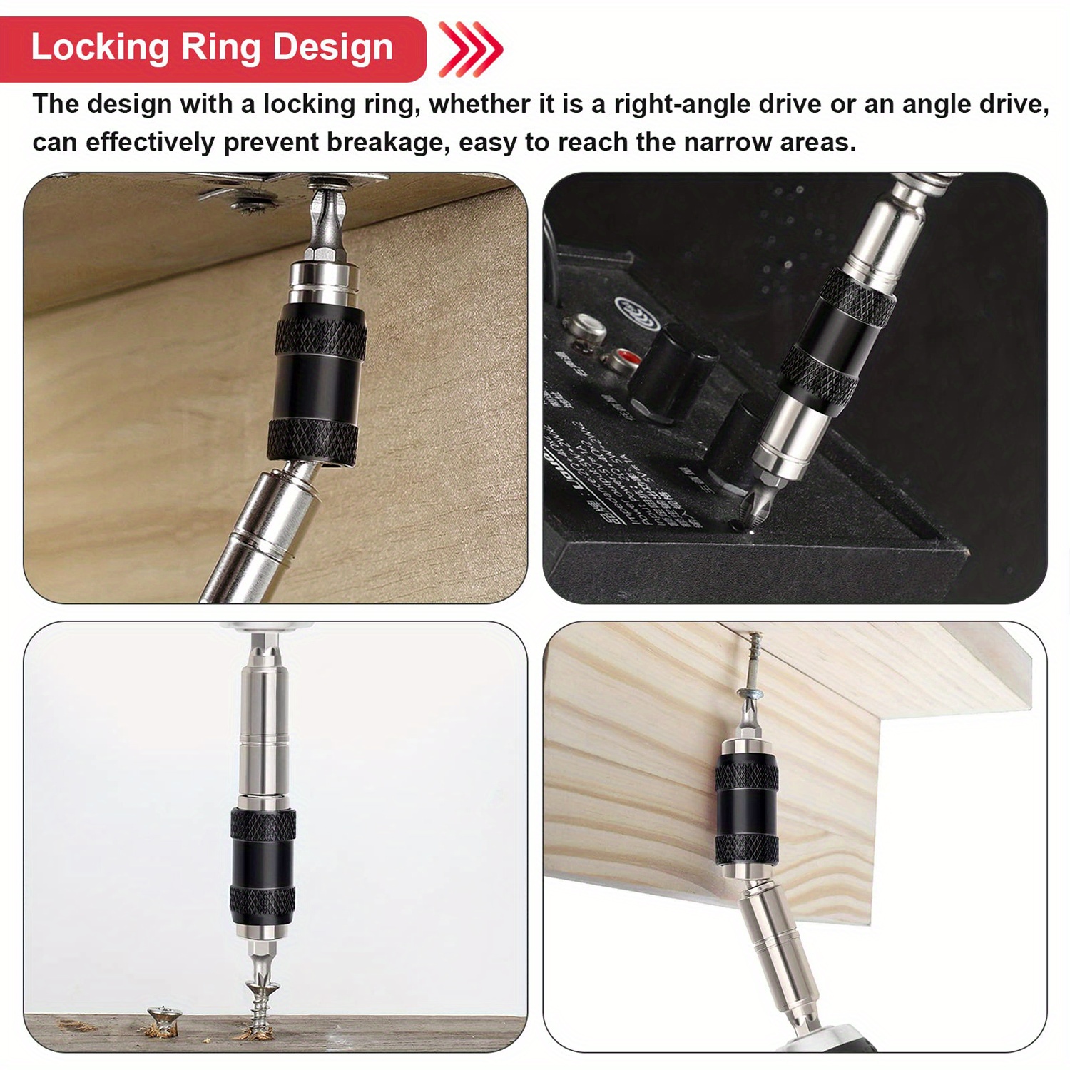 1/4" Hex Magnetic Ring Screwdriver Bits Drill Hand Tools Drill Bit Extension Rod Quick Change Holder