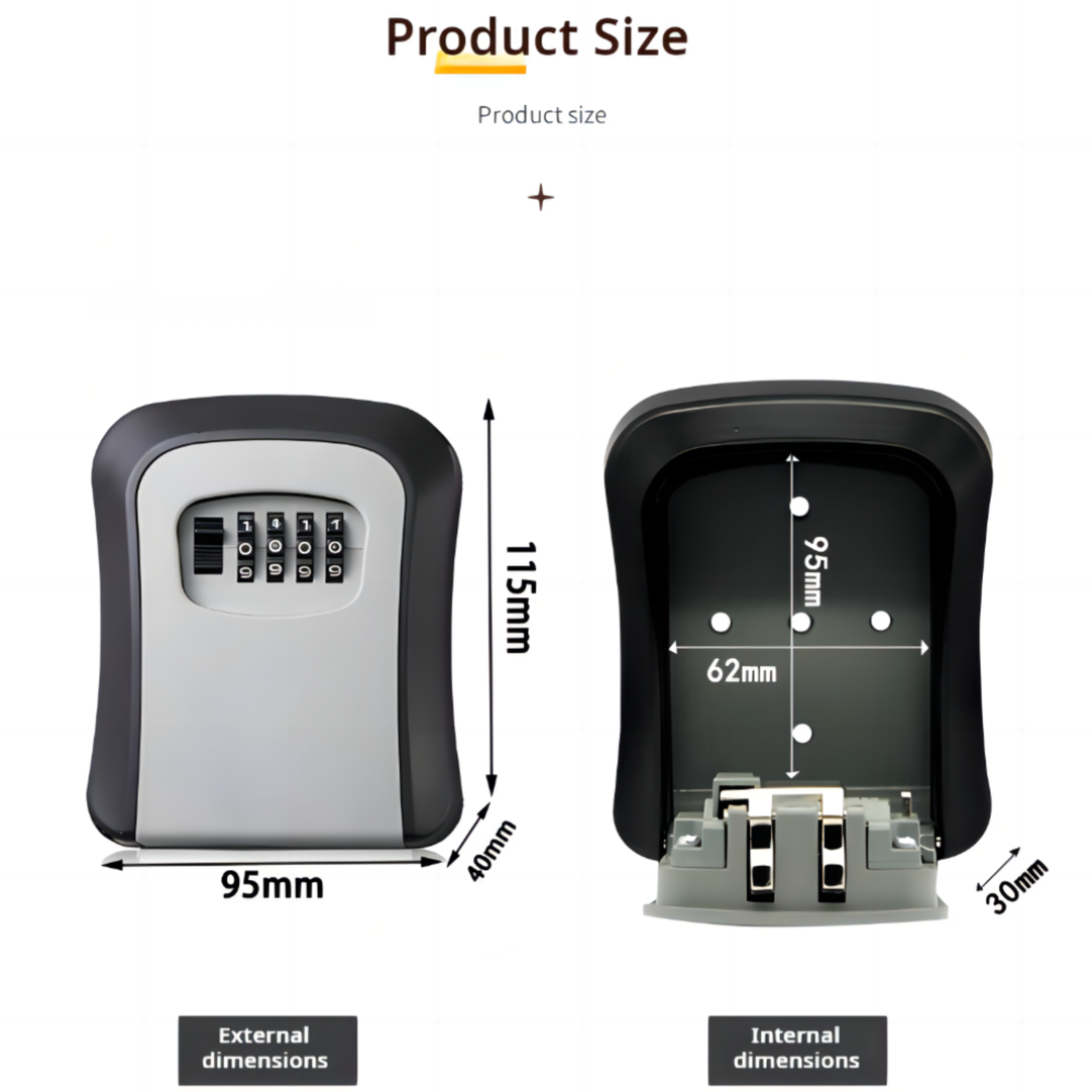 Key Keeper COMBINATION LOCK ติดผนังกันน้ํา 4 หลักรหัสผ่าน 5 ปุ่มกล่องเก็บ Easy TO Fix Home หรือ Office