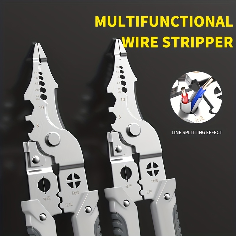 1 PC Multifunctional Wire Strippers ช่างไฟฟ้า CRIMPING คีมตัดสายไฟเครื่องมือฮาร์ดแวร์ Universal คีมตัดลวด