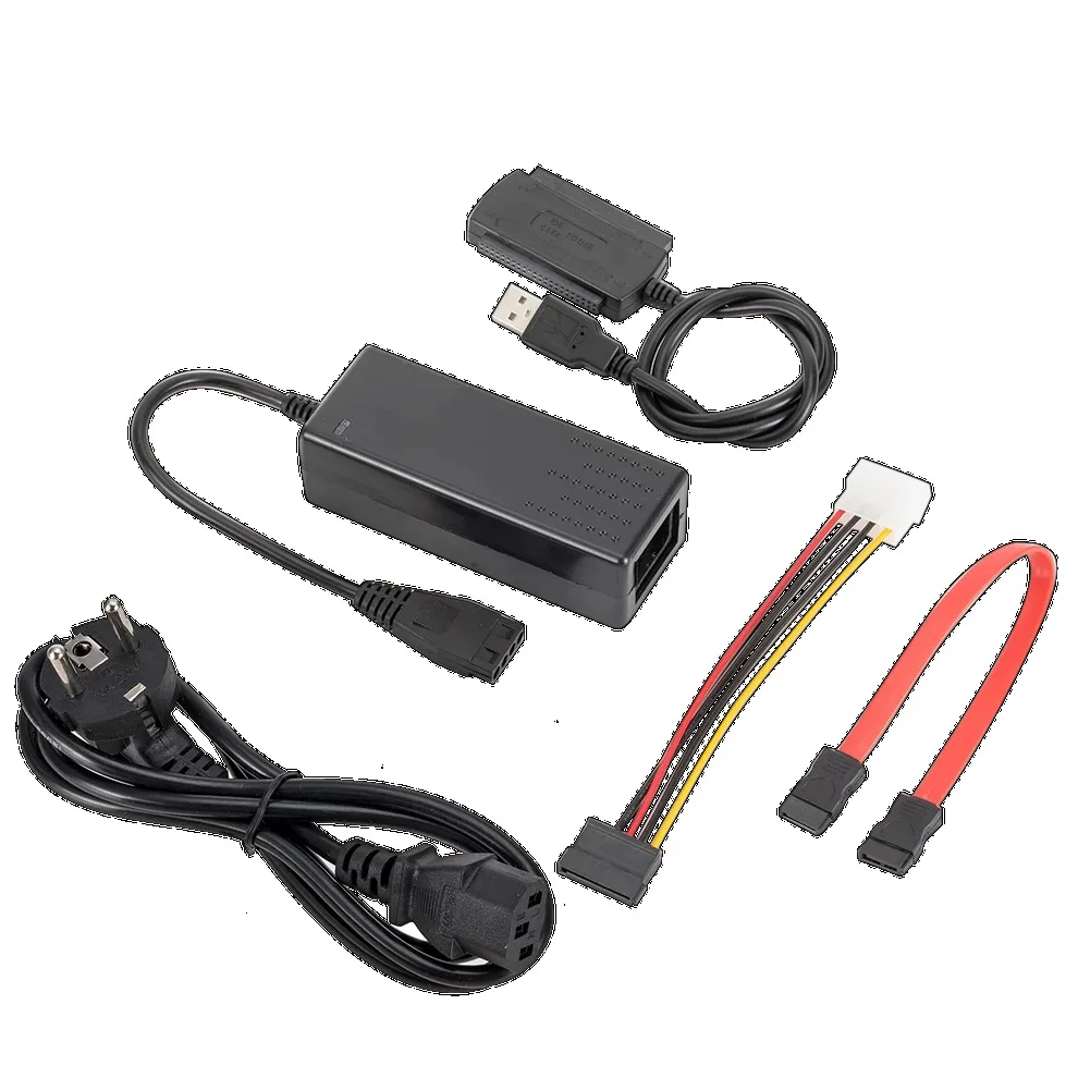 3 in 1 IDE SATA to USB Adapter Cable USB to SATA IDE Converter for 2.5 3.5 Inch SSD HDD with AC Adapter Support Windows MAC OS