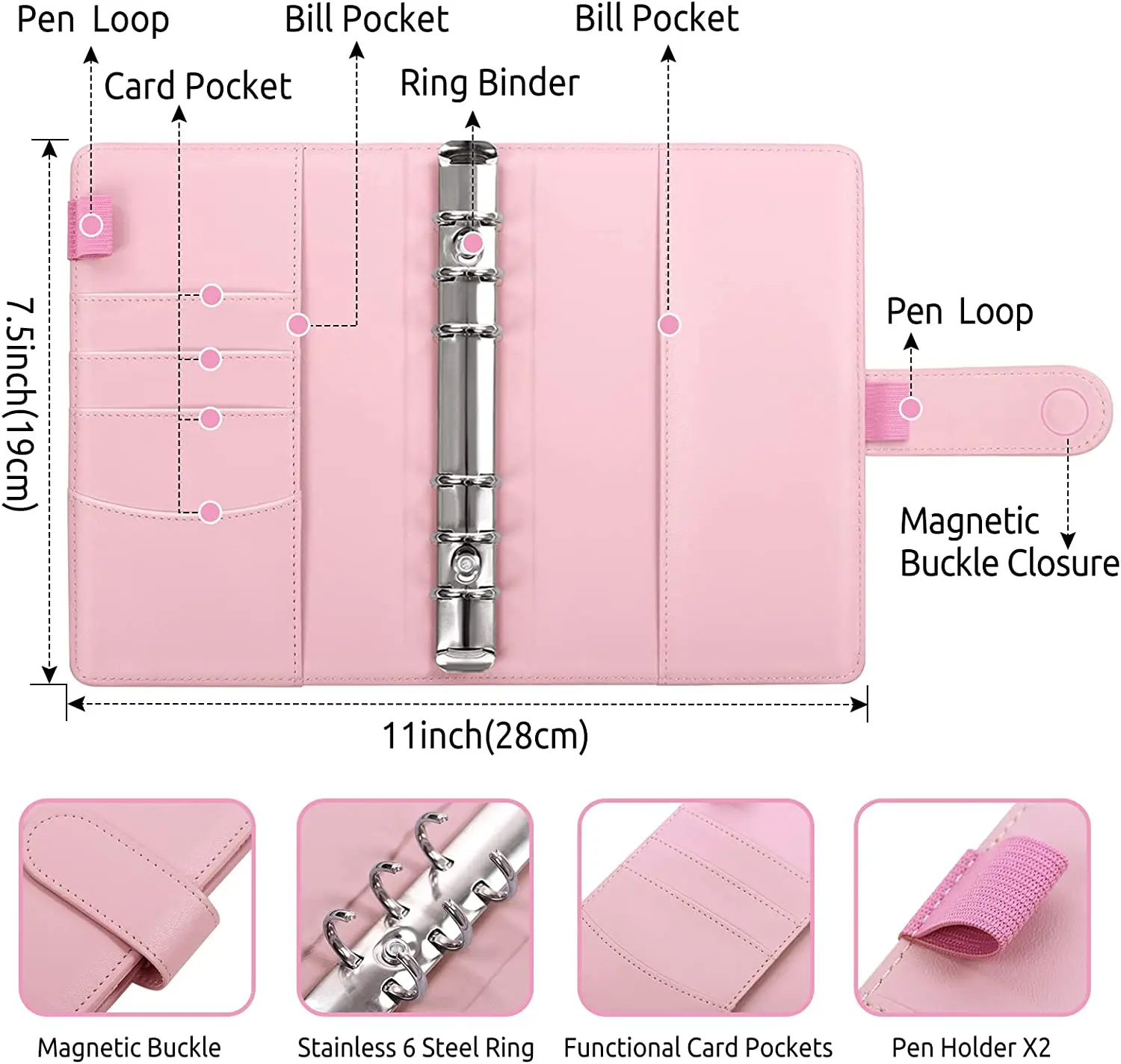 Pasta de orçamento A6 com envelopes de dinheiro e folhas de orçamento de despesas, pasta de dinheiro com envelopes de dinheiro para orçamento e economia de dinheiro