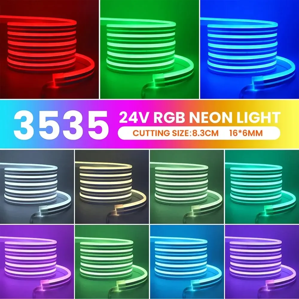 10M/20M/30M RGB LED Neon Rope Lights Music Sync Control with App/Remote Flexible Lamp Color Change Waterproof for Indoor Outdoor
