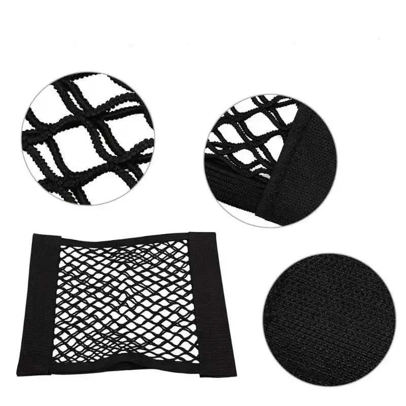 1pc 범용 자동차 보관 가방 더블 메쉬 트렁크 보관 네트, 자동차 내장 보관 가방, 자동차 소화기 고정 네트