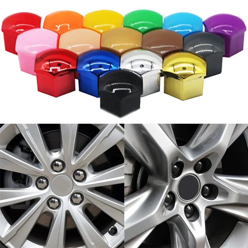 20 Pcs tappi per dadi ruota Auto protezione antiruggine mozzo Auto tappi a vite per pneumatici per Auto coperchi per bulloni dado tappi decorazione esterna 17/19/21mm