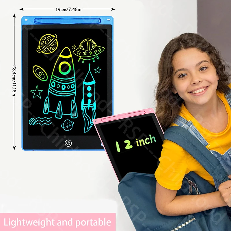 12 นิ้วแท็บเล็ตอิเล็กทรอนิกส์ Handwriting Pad กระดานเขียนแท็บเล็ตหน้าจอ LCD เขียนแท็บเล็ตกราฟิกดิจิตอลของเล่นเด็ก