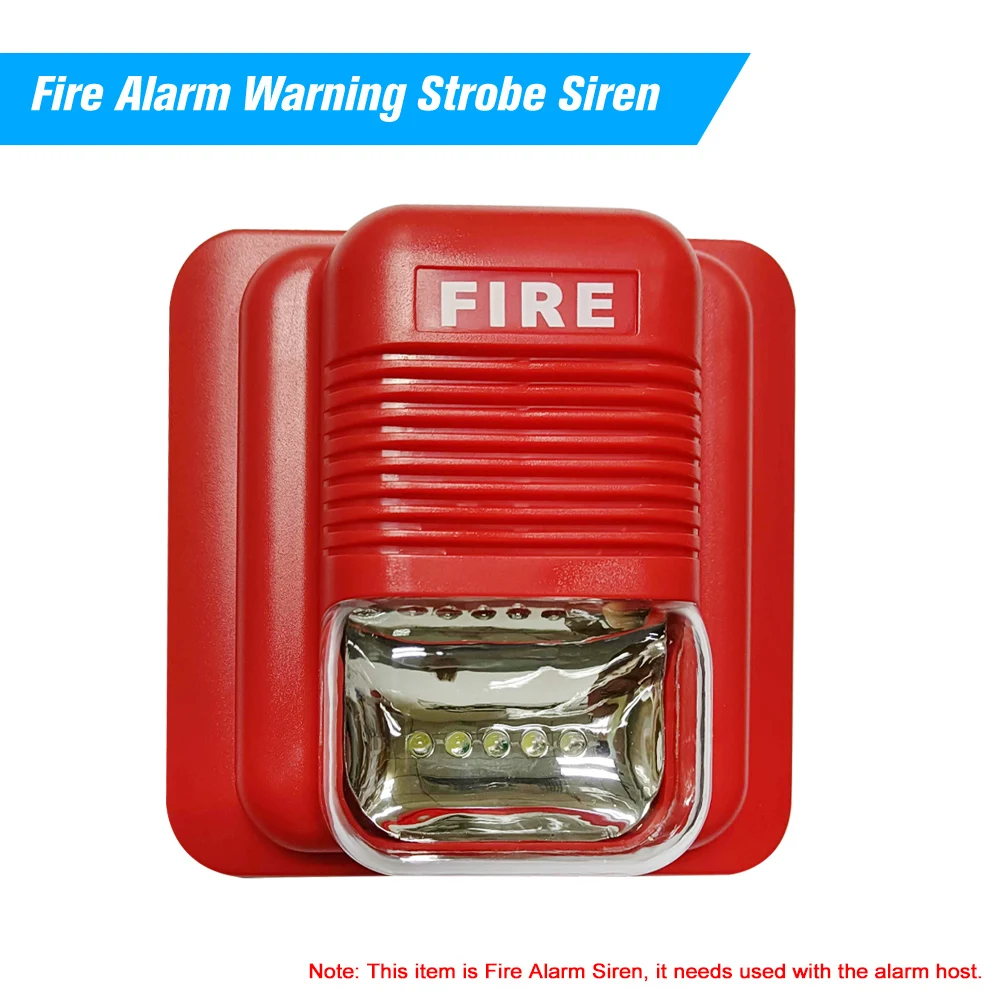Fire Alarm Warning Strobe ไซเรนฮอร์นเสียง & Strobe Alert ระบบรักษาความปลอดภัยสําหรับโฮมออฟฟิศโรงแรมร้านอาหาร