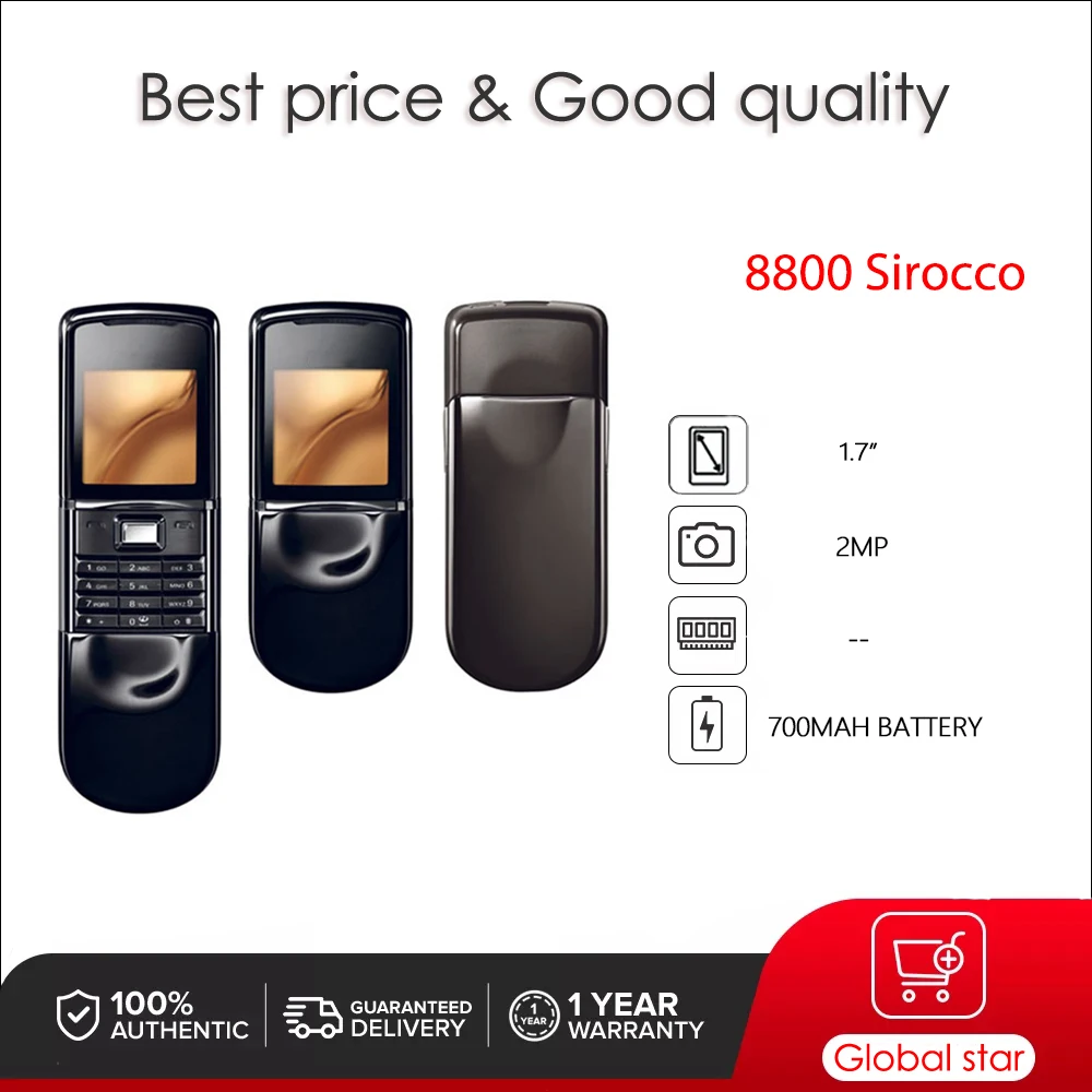 Original Unlocked 8800 Sirocco Phone Russian Arabic Hebrew English Keyboard Made in Finland