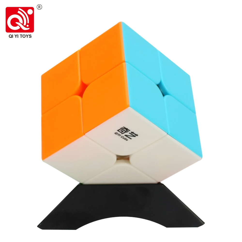 [ECube] QiYi QiDi 2x2 ProfessionalSpeed Cube Iniciante Brinquedos Educativos Quebra-cabeça Cubo Mágico Adesivos Adesivo Bebê Crianças Brinquedos