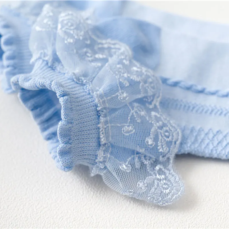 Calzini di pizzo per bambini per ragazze: calzini di cotone per la primavera e l'autunno, Design sottile, stile giapponese, calzini corti da principessa in pizzo per