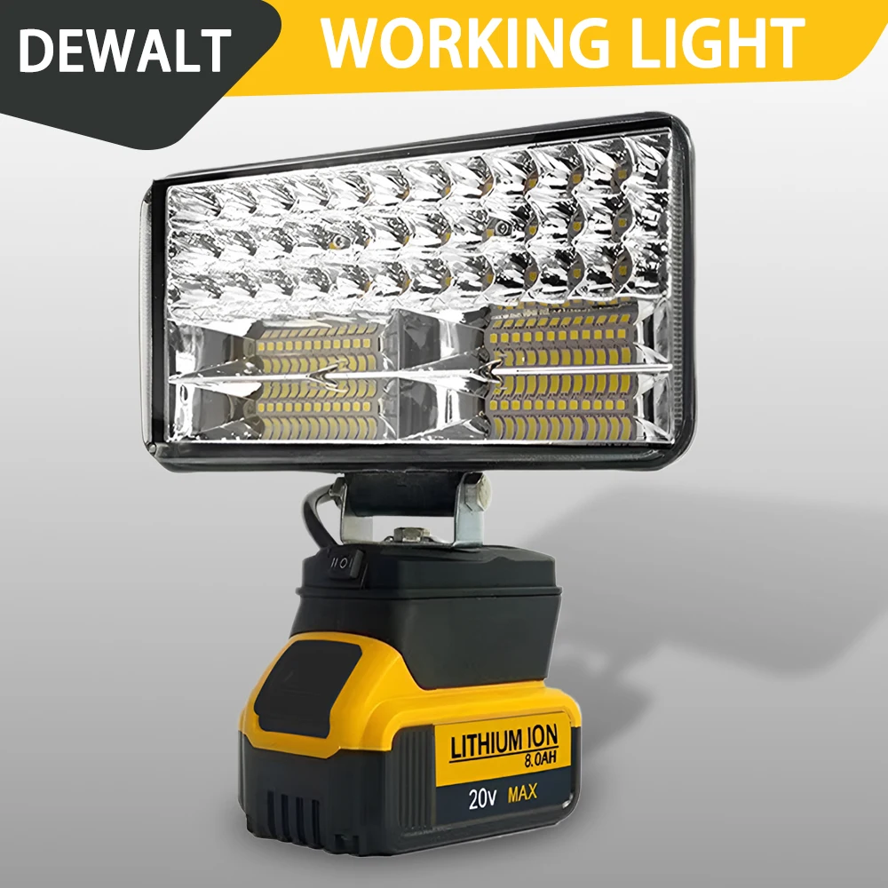 Luz Led portátil de 3/4/5/8 pulgadas, focos de trabajo inalámbricos para pesca al aire libre, herramienta de emergencia portátil, luz compatible con batería Dewalt de 18V