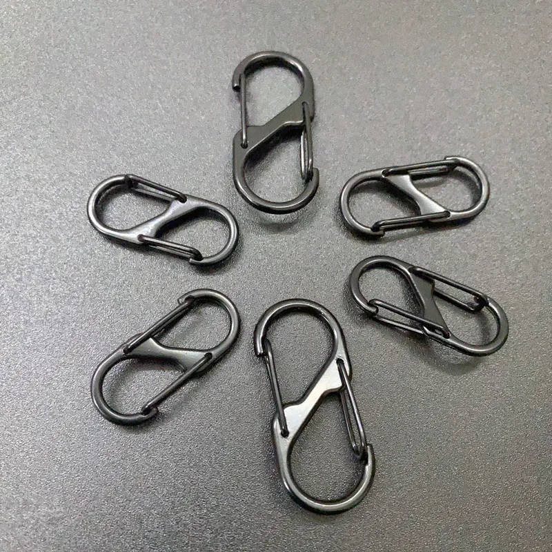 1 ~ 10PC Slock Buckles, โลหะ Double Headed พวงกุญแจ, หัวเข็มขัดแปดเหลี่ยม, คลิปฤดูใบไม้ผลิ, อุปกรณ์ตั้งแคมป์และเดินป่า