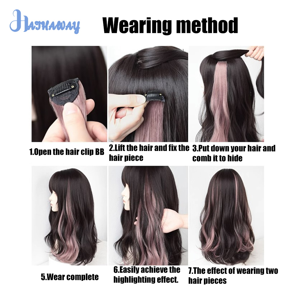 Synthetische Kleur Hangende Oor Verven Pruik Stuk Highlights Lang Krullend Haar Pruik Stuk Vrouwelijk Lang Haar Haarverlenging Uit Één Stuk