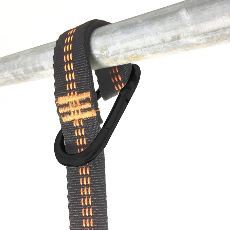 Strong Webbing Ladder 5-step Rope Ladder Swing with Carabiners for Outdoor Tree Climbing Rescue Work School Escape Drill M4YD