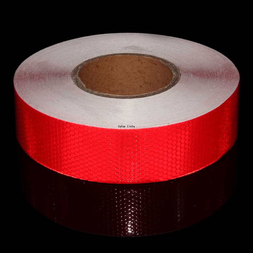 5cm*50m Red Reflective Tape PVC Bicycle Wheels Reflectors Sticker Bike Waterproof Warning Safty Strips Adhesive Decals For Truck