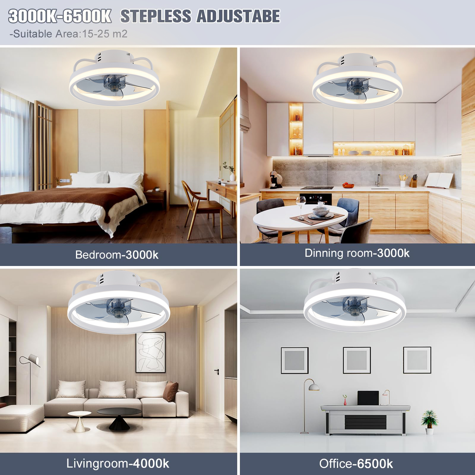 LED-Deckenleuchte mit Fernbedienung, Lampe für Wohnzimmer, Schlafzimmer, Ventilatoren für große Hausdekoration, Heimbeleuchtungskörper