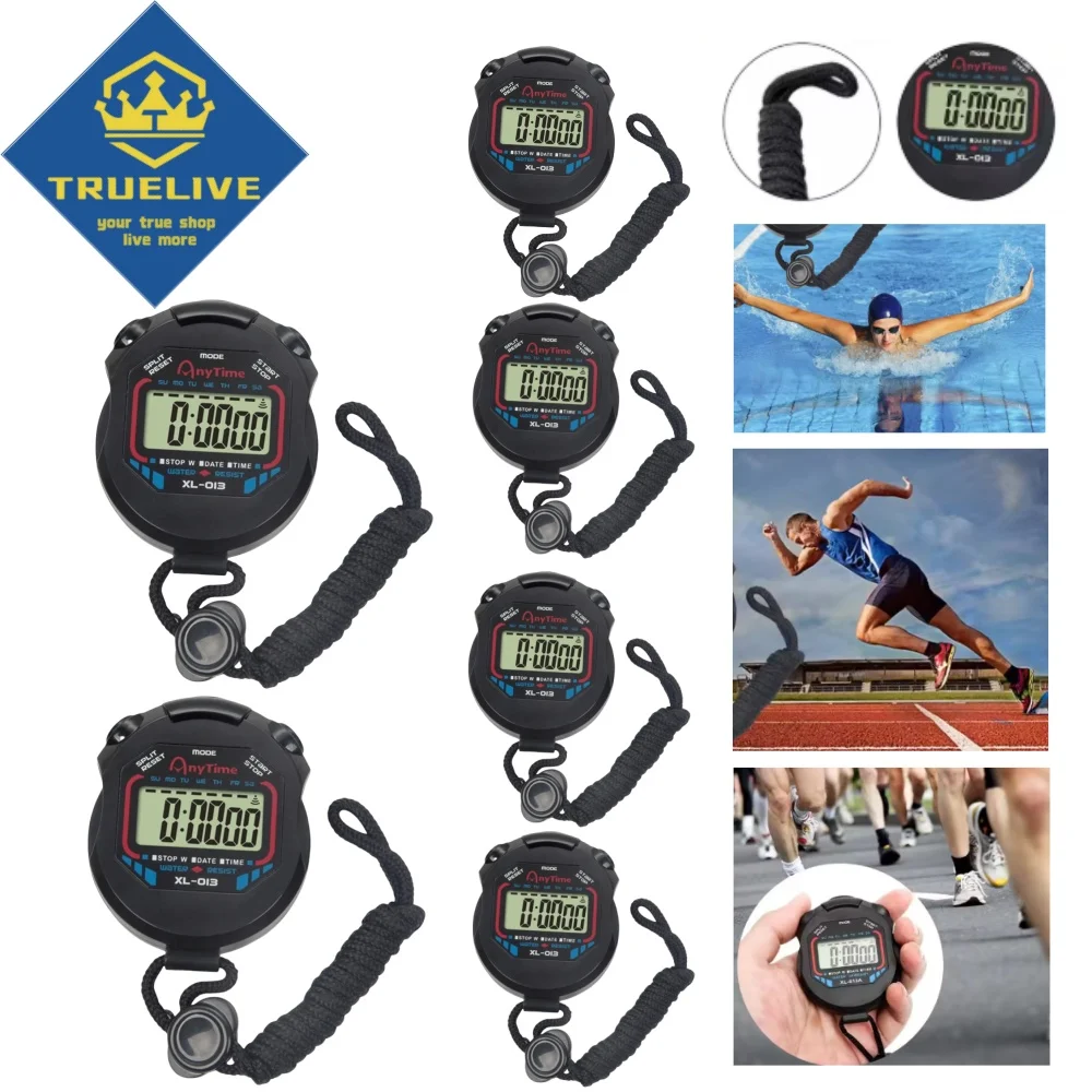 5/3/1PCS Stopwatch Counter Handheld Sport Stopwatch Waterproof Digitale Display LCD Chronometer Count Timer Fitness Timer