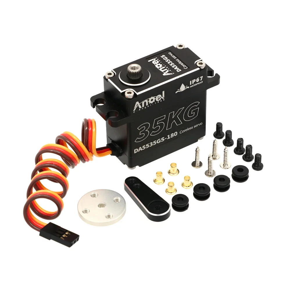 UAngel Waterdichte Servo 35KG 45KG 55KG Aluminium behuizing Digitale Metal Gear HV Coreless Servo voor 1/8 1/10 RC Auto Vrachtwagen Crawler Boot