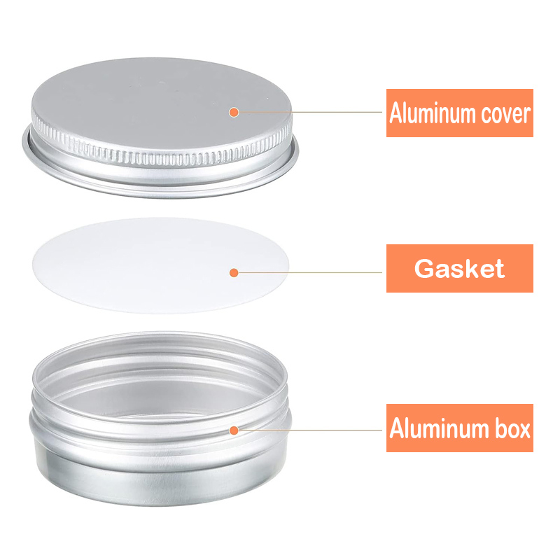 1/5/10pcs 5-250ml Empty Silver Aluminum Tins Cans Screw Top Round Candle Spice Tins Cans with Screw Lid Containers