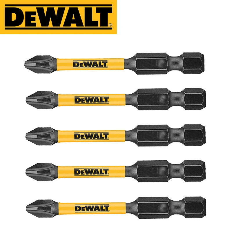 DEWALT Original PH2 57MM Bit Impact Type accessori per elettroutensili in acciaio ad alta velocità Bit 5PCS