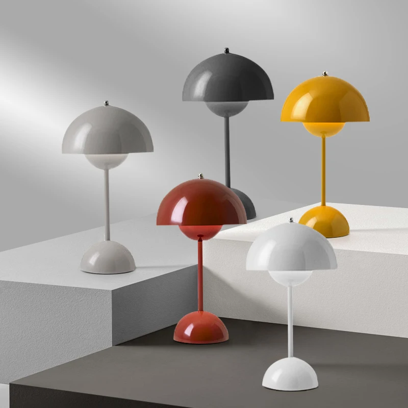 Lámpara de mesa de aleación recargable con ABS, accesorio de iluminación interior con ajuste de 3 velocidades, lámparas de escritorio con capullo de flor, luz nocturna para decoración del hogar