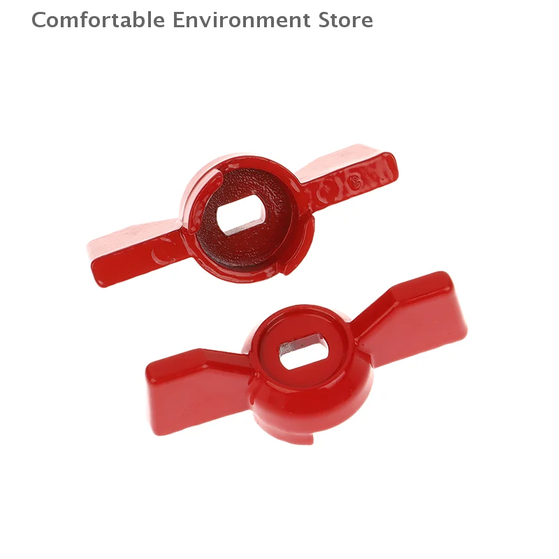 Conjunto de alça de válvula esférica com chave, design borboleta vermelha, 2 peças, construção de alumínio