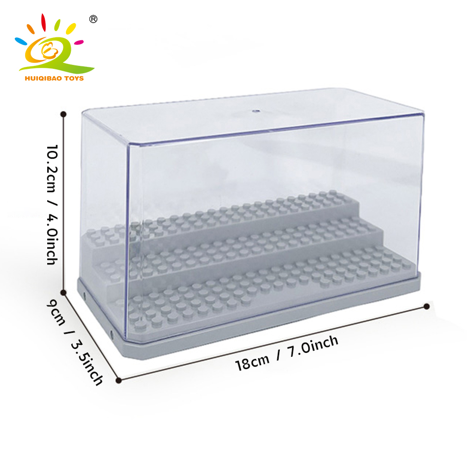 HUIQIBAO-vitrina de figuras a prueba de polvo, vitrina para colección de modelos, caja de exhibición de bloques de construcción, juguete para niños y adultos
