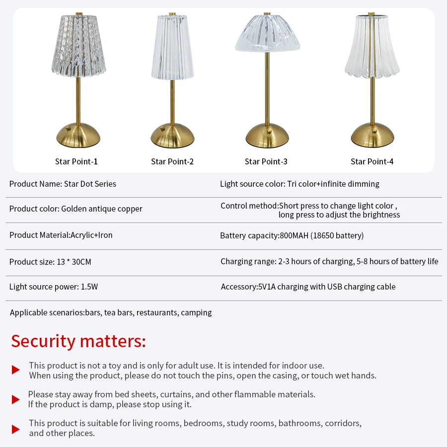 Lámpara de mesa LED con Sensor táctil, luz nocturna regulable para escritorio, lámpara de lectura inalámbrica recargable para decoración de Hotel, Bar y dormitorio