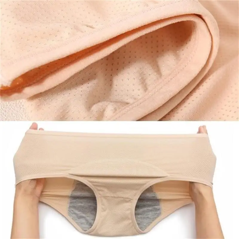 Ropa interior menstrual para mujer, bragas de algodón Modal, bragas alargadas sin costuras, ropa interior fisiológica a prueba de fugas para mujer