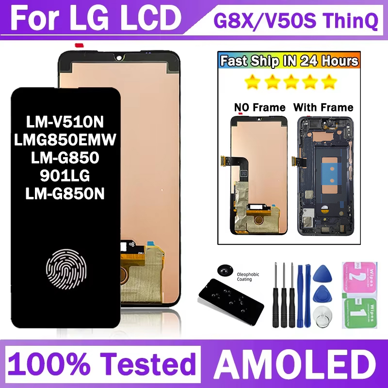 6,4 "nuevo para LG G8X V50S ThinQ LCD Digitalizador de pantalla táctil para LG G8x V50s LMG850EMW LM-V510N LCD con huella dactilar