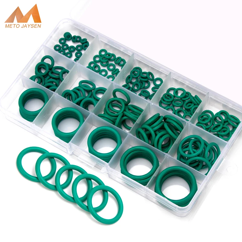 150PCS/box Fluorine Rubber FKM Sealing O-rings CS 1.5mm 1.9mm 2.4mm 3.1mm OD 6mm-30mm Green Gasket Replacements Assortment Kits