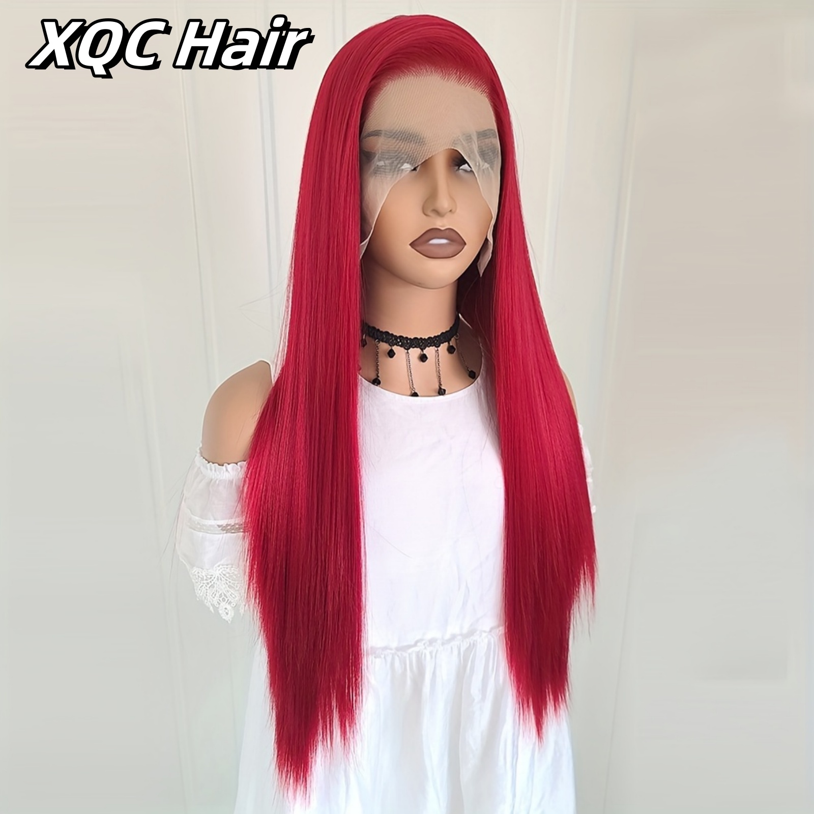 13 × 4 バーガンディレッドウィッグロングストレート合成レースフロントウィッグダークワイン色の髪レースフロントウィッグ女性のためのパーティーコスプレ