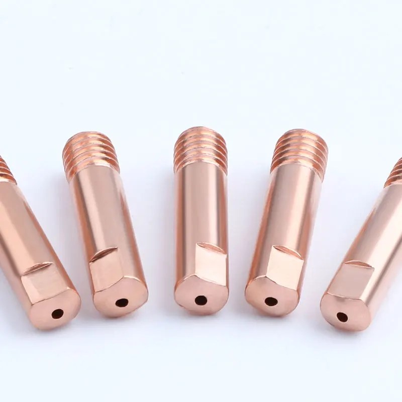5/10PCS Spitze Gas Düse MB-15AK M6 * 25mm Schweißen Taschenlampe Kontaktieren Spitze Gas Düse 0,6/0,8/0,9/1,0/1,2mm Für MB-15AK 14AK MIG/MAG Teil