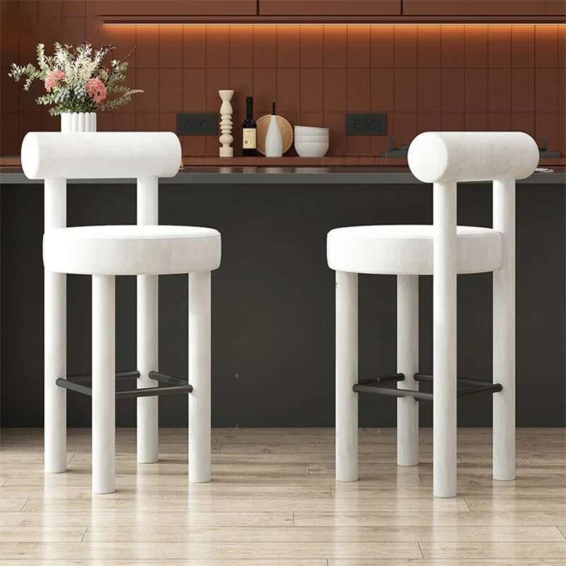 Modern Minimalist Bar Chairs Bar Furniture Light Luxury Velvet Bar Stool Home Makeup Vanity High Stools Hight Table Bar Chair