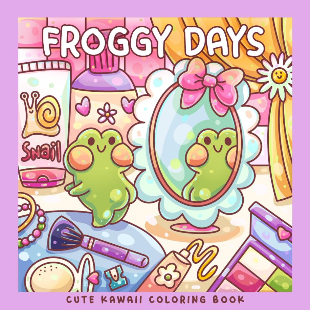 Froggy Days: Ein Kawaii-Frosch-Malbuch. Entzückende Frosch-Abenteuer in entspannendem Ausmalen für alle Altersgruppen. Stressabbau und Kreativität