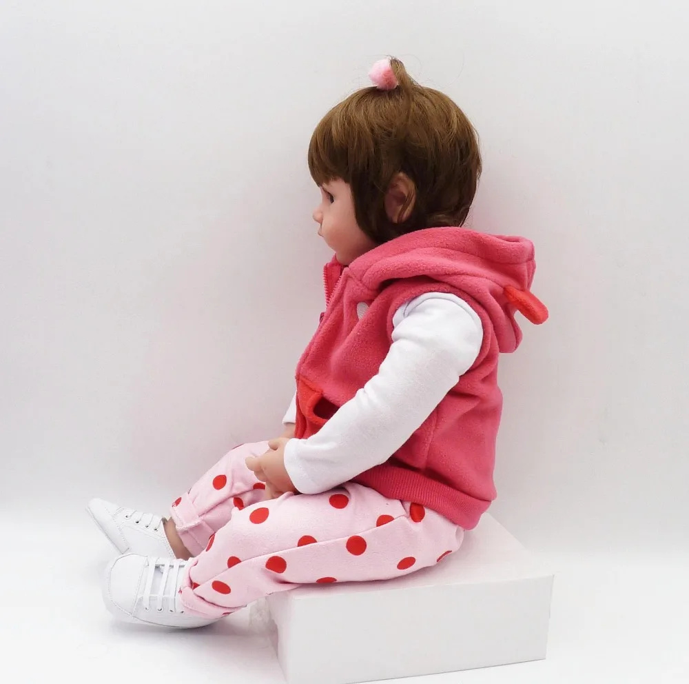 女の子のための柔らかいシリコーンの赤ん坊の人形,現実的な生まれ変わった人形,柔らかい体,クリスマスプレゼント,47cm