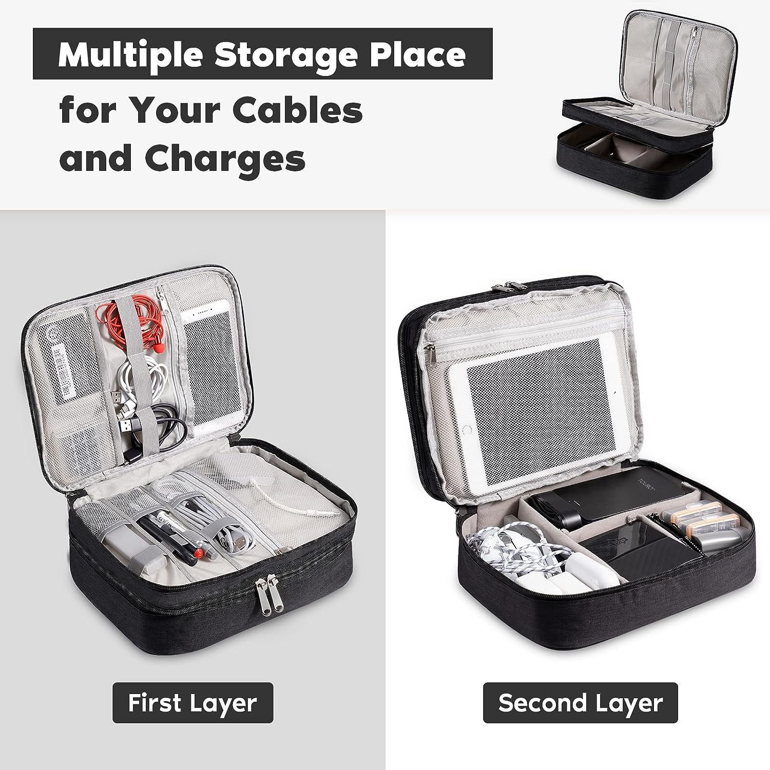 Portable Travel Cable Organizer Case Cable Storage Bag Waterproof Digital Electronic Accessories Organizer for USB Charger Plug