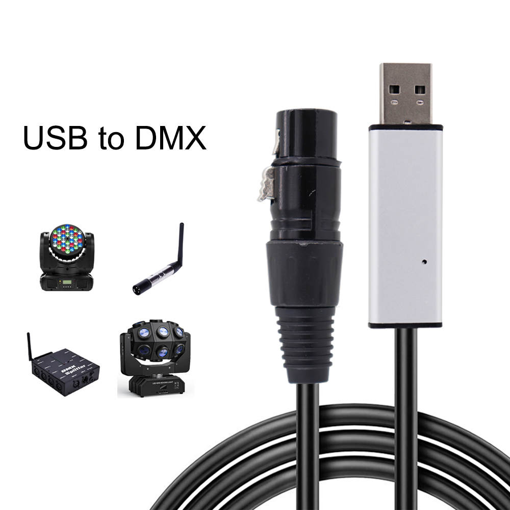 USB zu DMX Interface Adapter Bühne Licht Controller Konverter LED DMX512 Computer PC Bühne Beleuchtung Controller Dimmer Kabel