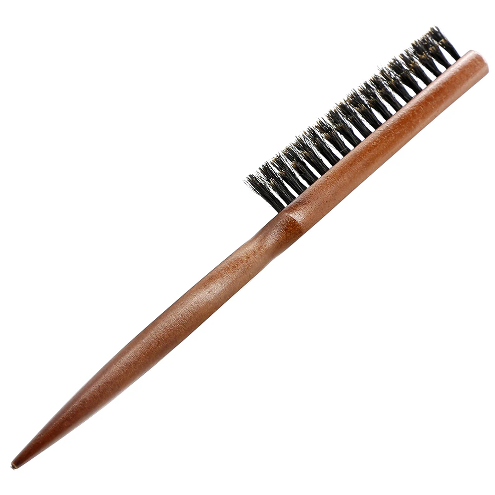 Natuurlijke Varkenshaar Haar Pluizige Kam Houten Handvat Haarborstel Anti-statische Kapper Haar Kam Hoofdhuid Massage Kapper Styling tool