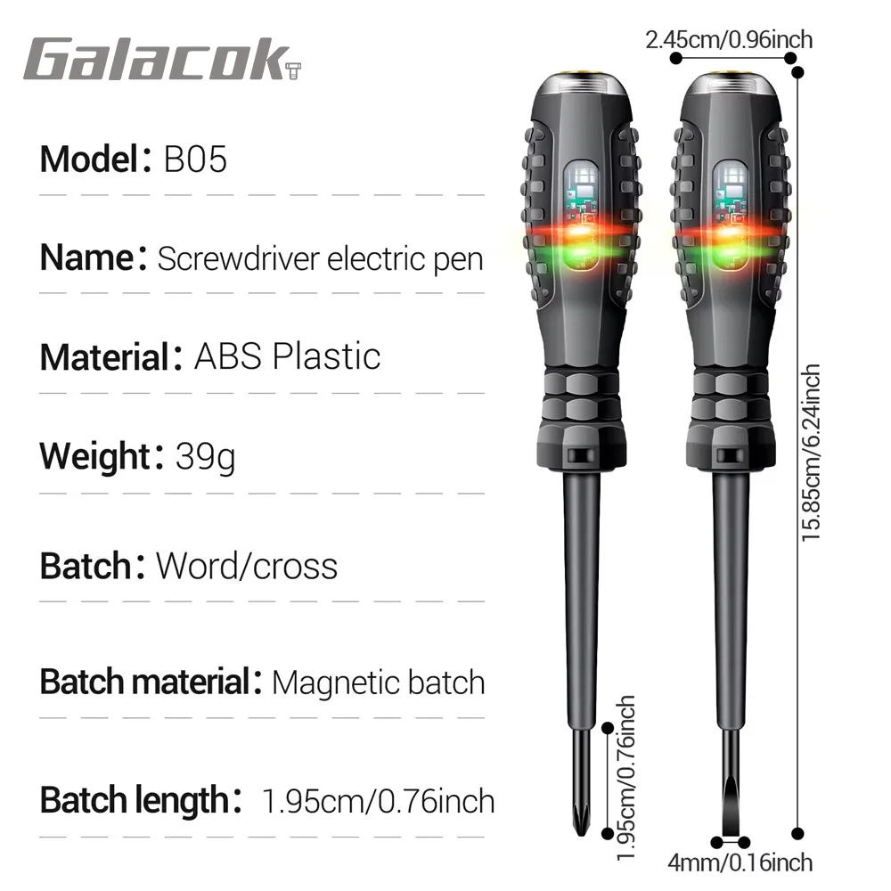 มัลติฟังก์ชั่ทดสอบช่างไฟฟ้าไขควง AC Non-Contact Induction ปากกาทดสอบเครื่องทดสอบแรงดันไฟฟ้า 70-600V สีแดงสีเขียวไฟเหนี่ยวนํา