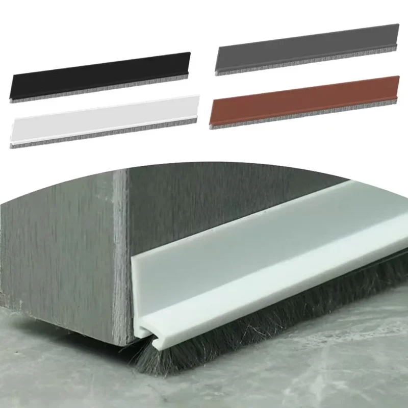 1pc 100CM Brush Seal Strip Door Bottom Seal Strip Insectproof Soundproof Door Bottom Seal Strip Door Stop Self-adhesive Strip